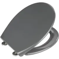 Wenko Premium Siège de WC Samos Gris Abaissement automatique WC Salle de bain WC visiteurs
