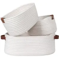 House Nordic Paniers Jarana en coton blanc - Lot de 3