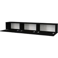 En.casa Meuble TV « Vihti » 180 x 31 x 29,5 cm Noir