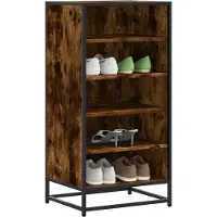 vidaXL Étagère à chaussures chêne fumé 48x38x97,5 cm bois d'ingénierie