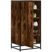 vidaXL Étagère à chaussures chêne fumé 48x38x97,5 cm bois d'ingénierie