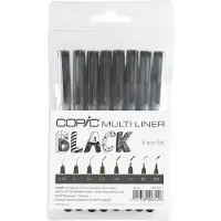 Copic 65.5223 Ensemble de doublures Black 8 pièces