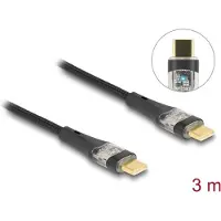 DeLOCK USB 2.0 Typ-C St. zu St. transparent PD 3.0 100 W 3 m