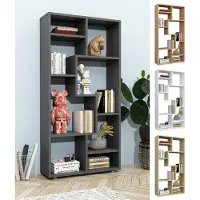 VCM Étagère en bois Étagère à livres Étagère à médias Rangement Séparation de pièce Étagère déco Lanisa M