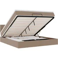vidaXL Ottoman-Lit avec matelas & LEDs Cappuccino-Brun 180x200cm