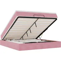 vidaXL Ottoman-lit avec matelas rose 180x200 cm velours