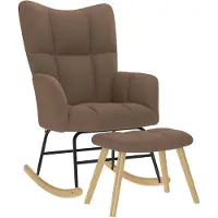 vidaXL Chaise à bascule avec repose-pied Marron Tissu