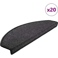 vidaXL Tapis d'escalier 20 pièces 65 x 24 x 4 cm Anthracite Demi-rond Grand