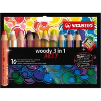 Stabilo Crayons de couleur - Woody 3-in-1 Arty - 12 pces - Multi - - UneTaille - Set de Coloriage