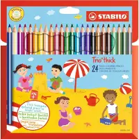 Stabilo Crayon triangulaire épais Trio (24x)