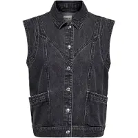 ONLY Gilet 'ONLKENNEDY' noir denim