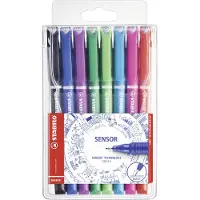 Stabilo SENSOR F Finliner avec taille-crayon à ressort (8x)