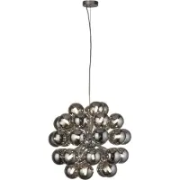Searchlight Lampe suspendue Verre Berry Globe 27 lumières noir avec verre fumé