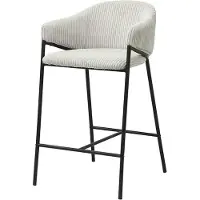 Rousseau Tabouret de comptoir en velours côtelé Hugo gris clair