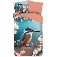 Muller Textil Bettbezug "martin-pêcheur avec fleurs" - multi - (140x200/220 cm) - Baumwolle
