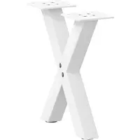 vidaXL Pieds de table basse en X 2 pcs. Blanc 37x(30-31) cm Acier