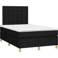 vidaXL Lit boxspring avec matelas noir 120x190 cm Tissu
