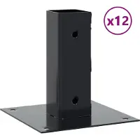 vidaXL Bases de poteau carrées 12 pcs anthracite 46x46 mm