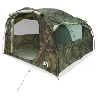 vidaXL Tente familiale tunnel, camouflage, imperméable, pour 6 personnes