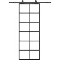 vidaXL Porte coulissante avec ferrure noire 76x205 cm verre ESG