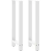 vidaXL Pieds de table de bar blanc 2 pcs. 50x(100-101) cm acier