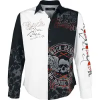 Rock Rebel by EMP Chemise manches longues de - There Is No Business Like Rock Business - M - XXL - pour Homme - noir/blanc - Taille M