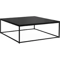 Sweeek Table Basse Industrielle Structure Métal Noir L 100 X L 100 X H 36cm