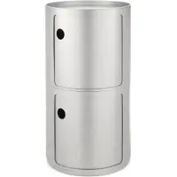 Kartell Componibili Classic Big Round Unité de Rangement 2 high elements | Silver