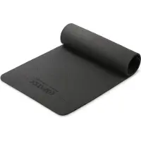 Gymtek Tapis de gymnastique 0,5cm - 180x61cm - Tapis d'exercice pour Pilates, Yoga et Fitness - tapis de yoga antidérapant - Noir