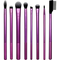 Real Techniques Brosse à maquillage - Réel Techniques - Eye Essentials - 8 pièces - Couleur rose - Maquillage parfait des yeux