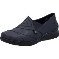Rieker Chaussures de ville pour femmes , modèles Gurgaon et Turin. Pantoufles. Couleur : bleu. Style décontracté