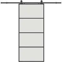 vidaXL Porte coulissante avec ferrure noire 90x205 cm verre ESG