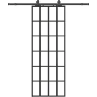 vidaXL Porte coulissante avec ferrure noire 76x205 cm verre ESG