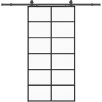 vidaXL Porte coulissante avec ferrure noire 90x205 cm verre ESG