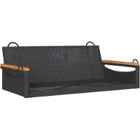 vidaXL Banc suspendu noir 109x62x40 cm Poly rotin