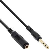 InLine 99973 Kopfhörerverlängerung, 6,3mm Klinke Stecker / Buchse, Stereo, e Kontakte, schwarz, 3m