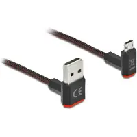 DeLOCK EASY-USB 2.0 Kabel Typ-A Stecker zu EASY-USB Typ Micro-B Stecker gewinkelt oben / unten 1,5 m schwarz