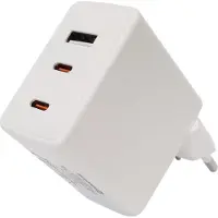 Swissten GaN Tīkla Lādētājs 2 x USB-C / USB / 70W