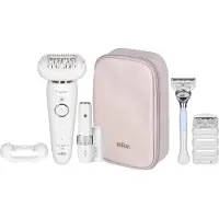Braun Silk-épil 9 Flex Beauty Set Epilateur pour femmes avec tête flexible Epilation sans fil avec brosse FaceSpa Mini épilateur 9-105 ALT 9004