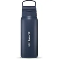 LifeStraw Go 2.0 Stainless Steel Water Filter Bottle, bouteille, bleu foncé