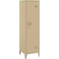 En.casa Vestiaire individuel 'Kurikka' avec 2 étagères verrouillables métal 137 x 38 x 38 cm couleur chameau