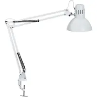 MAUL Lampe de table MAULstudy E27 LED 3.000 K pied à pince blanc