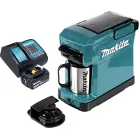 Makita DCM 501 SG Cafetière sans fil 12 V maxi / 18 V + 1x batterie 6,0 Ah + chargeur