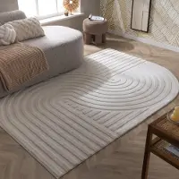 FRAAI Tapis de forme irrégulière - Wavy Crème | 160x230 cm | Irréguliers | Pile haute