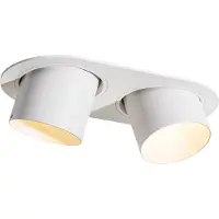 QAZQA Spot encastré rond blanc GU10 inclinable 70 mm 2 lumières - Installa