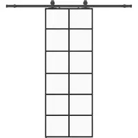 vidaXL Porte coulissante avec ferrure noire 76x205 cm verre ESG