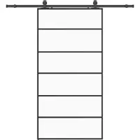 vidaXL Porte coulissante avec ferrure noire 102x205 cm verre ESG