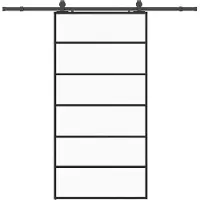 vidaXL Porte coulissante avec ferrure noire 102x205 cm verre ESG