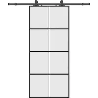 vidaXL Porte coulissante avec ferrure noire 90x205 cm verre ESG