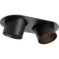QAZQA Spot encastré rond noir GU10 70 mm inclinable 2 lumières - Installa